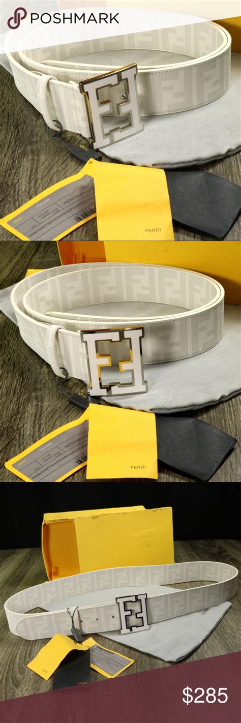 fendi white zucca college belt